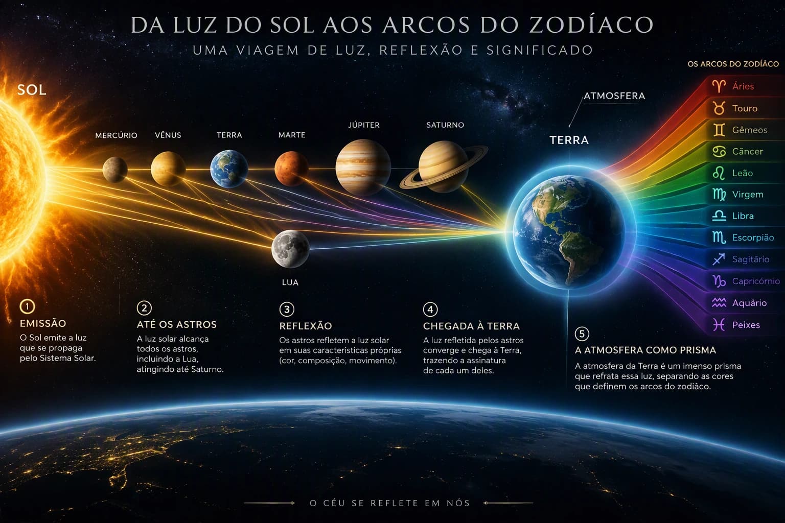 Da luz do Sol aos arcos do zodíaco: os sete astros clássicos e a refração da luz na atmosfera