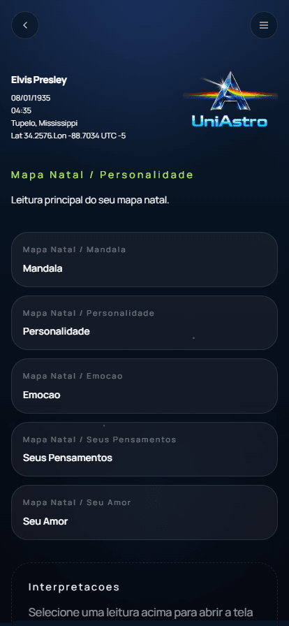 App Uniastro — Mapa astral